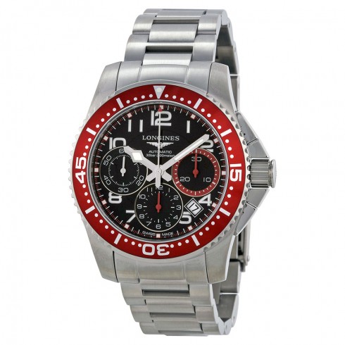 Longines HydroConquest Chronograph Black Dial Stainless Steel Men's Watch L36964596 watches
