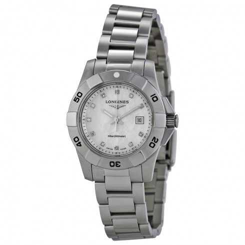 Longines HydroConquest White Pearl Dial Ladies Watch L3.298.4.87.6 watches