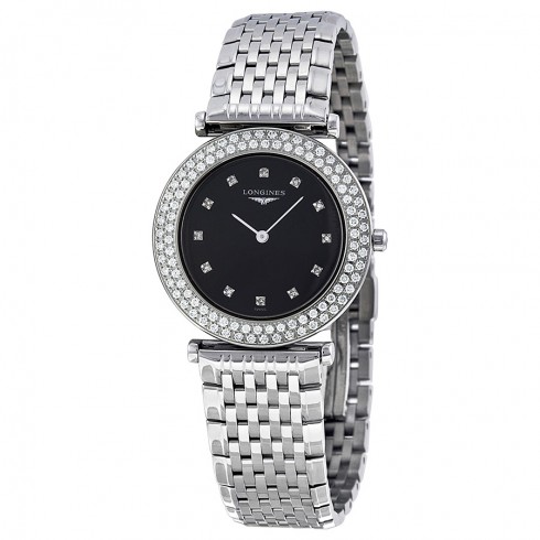 Longines La Grande Classique Black Dial Stainless Steel Ladies Watch L43080576 watches