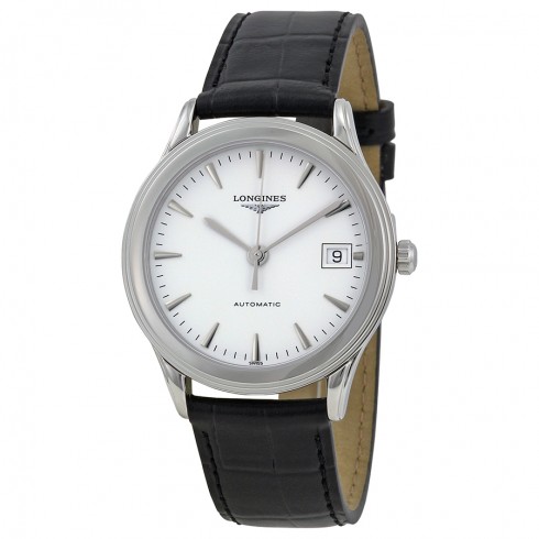Longines Les Grandes Classiques Flagship White Dial Black Leather Watch L47744122 watches