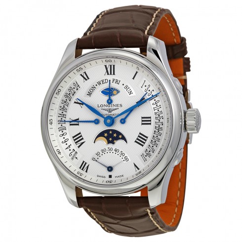 Longines Master Collection Automatic Multi-Function Silver Dial Brown Leather Men's Watch L27394713 watches