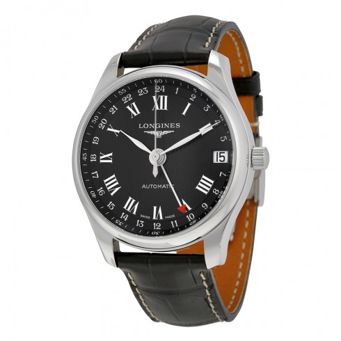 Longines Master Collection GMT Automatic Black Dial Black Leather Men's Watch L2.718.4.50.7 watches