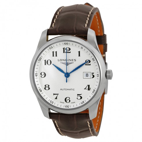 Longines Master Silver Dial Brown Leather Watch watches