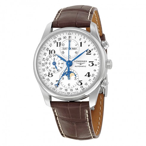 Longines Masters Automatic Chronograph White Dial Brown Leather Men's Watch L26734785 watches