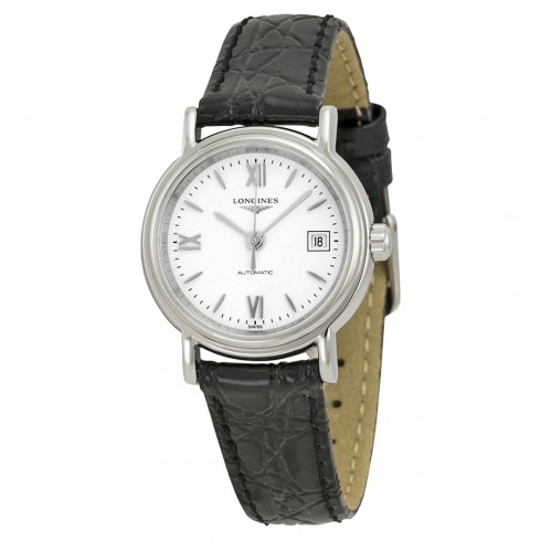 Longines Presence White Dial Black Leather Ladies Watch L43214152 watches