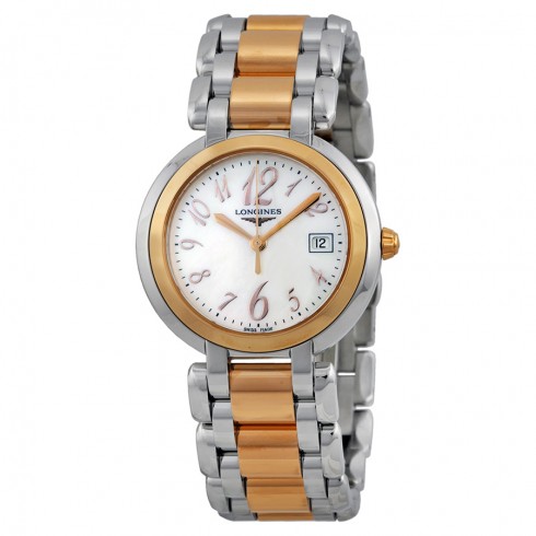 Longines Prima Luna Mother of Pearl Dial Steel and Rose Gold Ladies Watch L81125836 watches