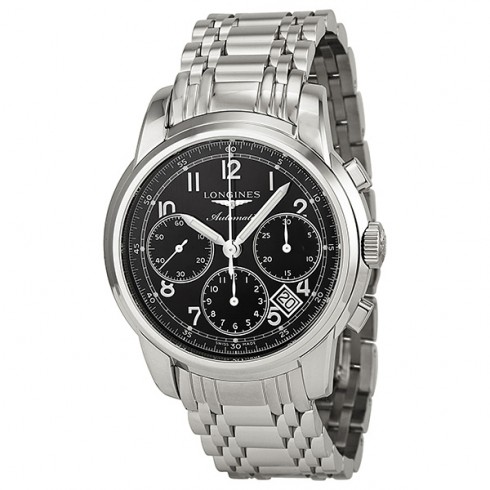 Longines Saint Imier Chronograph Black Dial Stainless Steel Men's Watch L27524536 watches