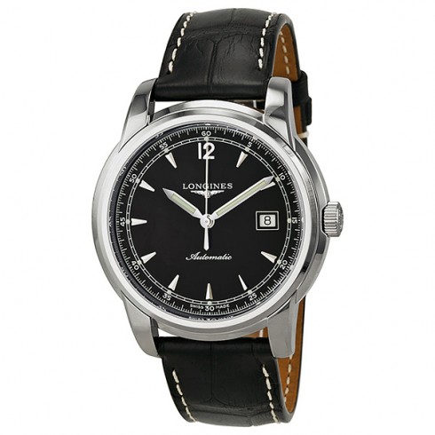 Longines Saint-Imier Automatic Black Dial Stainless Steel Black Leather Men's Watch L2.766.4.59.3 watches
