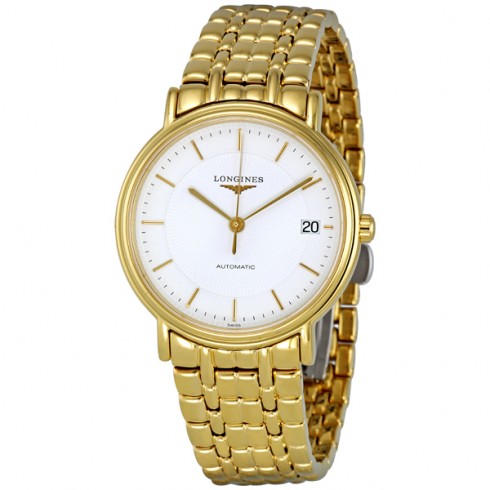 Longines White Dial Automatic Gold PVD Stainless Steel Bracelet Men's Watch L48212188 watches