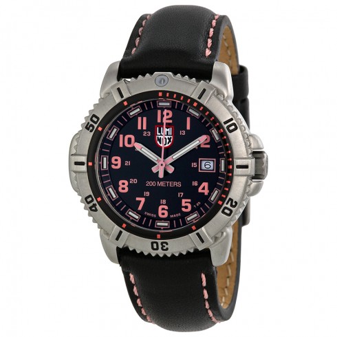 Luminox Navy Seal Colormark Black Dial Black Leather Strap Men's Watch A.7261 watches