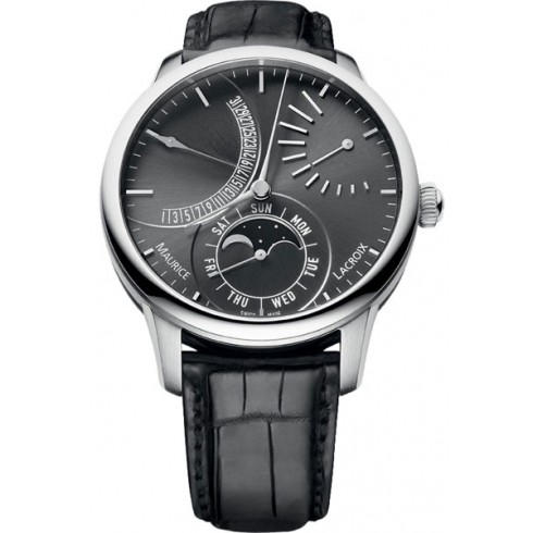 Maurice Lacroix Black Dial Black Leather Automatic Men's Watch MP6528-SS001-330 watches