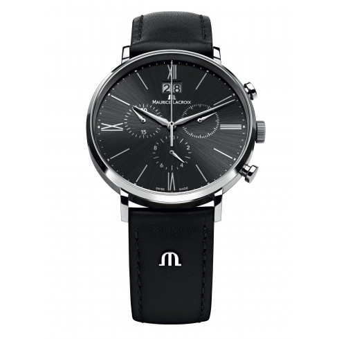 Maurice Lacroix Eliros Black Dial Black Leather Men's Quartz Watch EL1088-SS001-310 watches