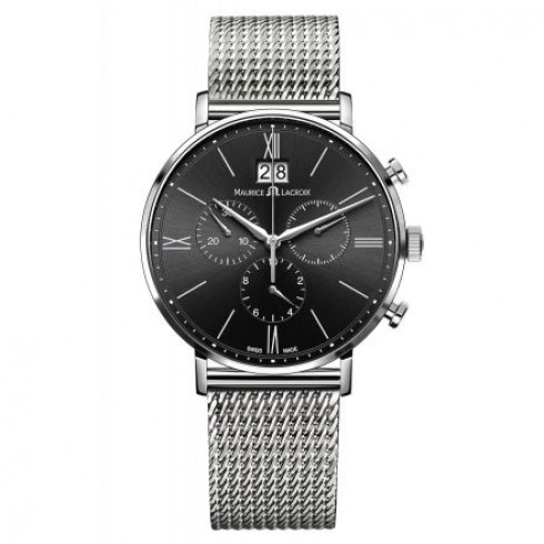 Maurice Lacroix Eliros Black Dial Men's Stainless Steel Chronograph Watch EL1088-SS002-311 watches