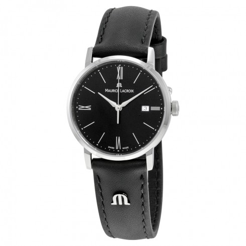 Maurice Lacroix Eliros Date Black Dial Black Leather Strap Ladies Quartz Watch El1084-ss001-310 watches