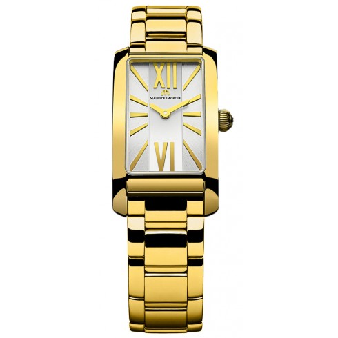 Maurice Lacroix Fabia Silver Dial Gold Plated Stainless Steel Ladies Watch FA2164-PVY06-112 watches