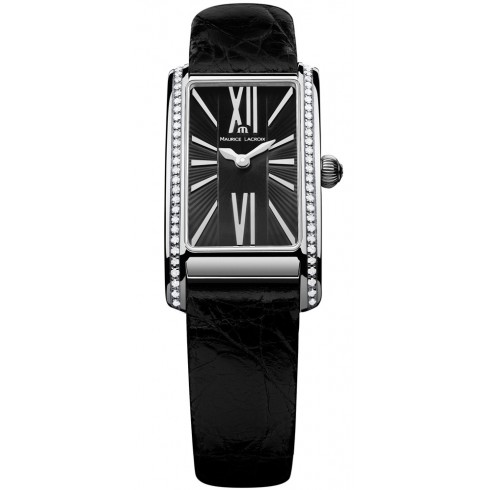 Maurice Lacroix Fiaba Black Dial Black Leather Ladies Quartz Watch FA2164-SD531-311 watches