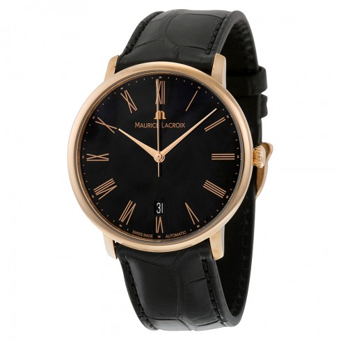 Maurice Lacroix Les Classiques Automatic Black Dial 18kt Rose Gold Men's Watch LC6007-PG101-310 watches