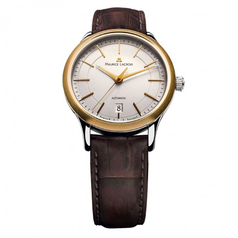 Maurice Lacroix Les Classiques Automatic Date Silver Dial Brown Leather Automatic Men's Watch LC6017-YS101-130 watches