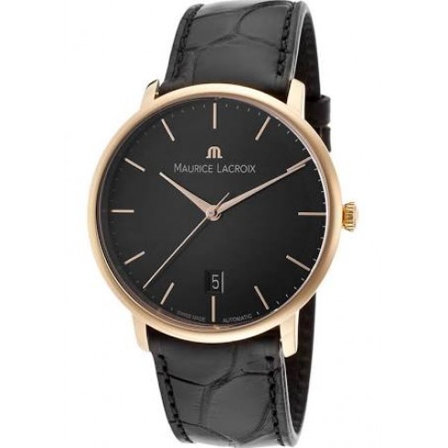 Maurice Lacroix Les Classiques Black Dial Black Alligator Leather Automatic Men's Watch LC6007-PG101-330 watches