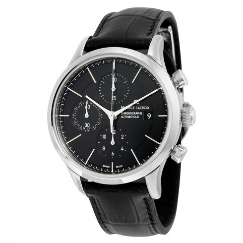 Maurice Lacroix Les Classiques Black Dial Black Leather Men's Watch LC6058-SS001330 watches