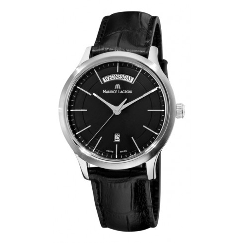 Maurice Lacroix Les Classiques Black Dial Black Leather Men's Watch LC1007-SS001-330 watches