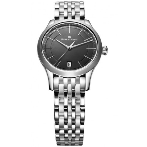 Maurice Lacroix Les Classiques Date Midsize Black Dial Stainless Steel Ladies Quartz Watch LC1026-SS002-330 watches