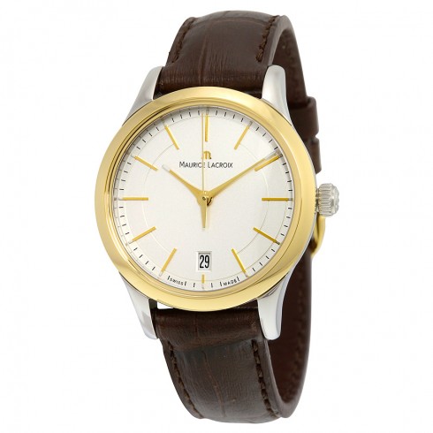 Maurice Lacroix Les Classiques Date Ladies Silver Dial Brown Leather Ladies Quartz Watch LC1026-PVY11-130 watches
