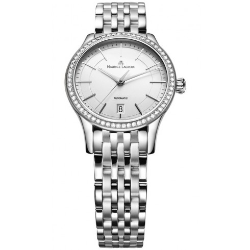 Maurice Lacroix Les Classiques Date Midsize Silver Dial Stainless Steel Automatic Ladies Watch LC6016-SD502-130 watches