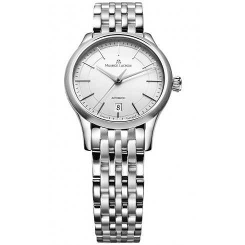 Maurice Lacroix Les Classiques Date Midsize Silver Dial Stainless Steel Ladies Automatic Watch LC6016-SS002-130 watches