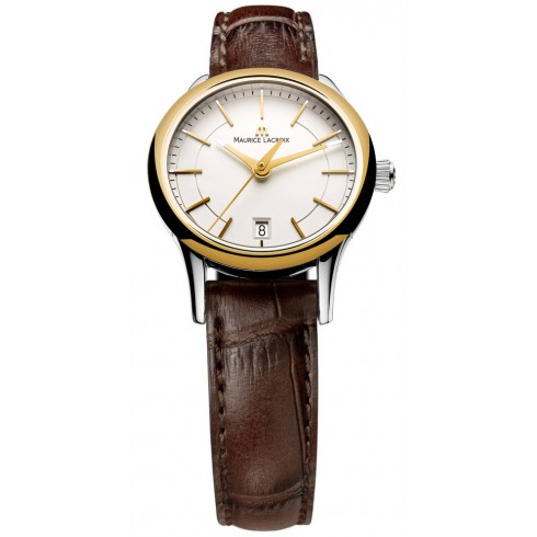 Maurice Lacroix Les Classiques Date White Dial Brown Leather Ladies Quartz Watch LC1113-PVY11-130 watches