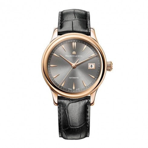 Maurice Lacroix Les Classiques Grey Dial Black Alligator Leather Automatic Unisex Watch LC6037-PG101-330 watches