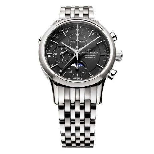 Maurice Lacroix Les Classiques Phase de Lune Chronograph Black Dial Men's Automatic Stainless Steel Watch LC6078-SS002-331 watches