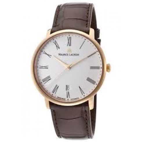 Maurice Lacroix Les Classiques Silver Dial Brown Alligator Leather Men's Automatic Watch LC6007-PG101-110 watches