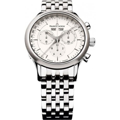 Maurice Lacroix Les Classiques Silver Dial Chronograph Stainless Steel Men's Watch LC1008-SS002-130 watches