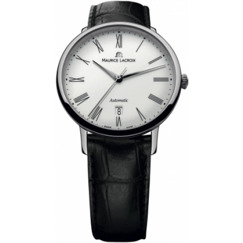 Maurice Lacroix Les Classiques Tradition Automatic White Dial Black Leather Strap Men's Watch LC6067-SS001-110 watches