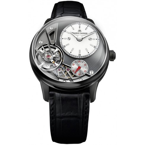 Maurice Lacroix Masterpiece Gravity Black Leather Men's Watch MP6118-PVB01-130 watches