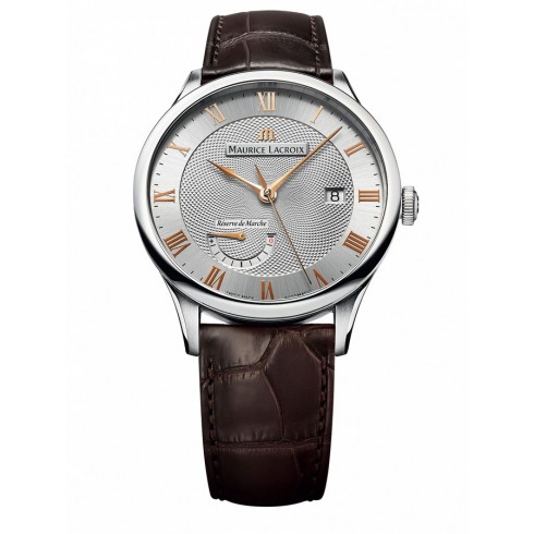 Maurice Lacroix Masterpiece Silver Dial Brown Crocodile Leather Men's Watch MP6807-SS001-111 watches