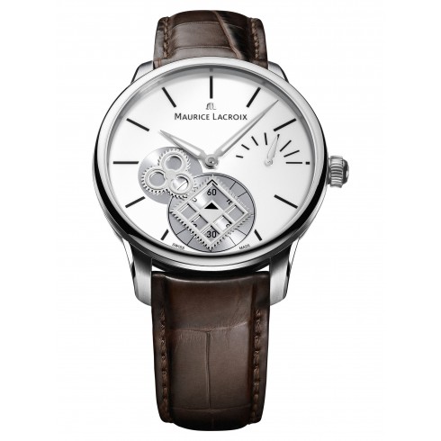 Maurice Lacroix Masterpiece Square Wheel Vintage Silver Dial Brown Crocodile Leather Men's Automatic Watch MP7158-SS001-101 watches