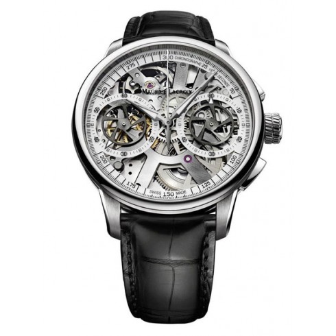 Maurice Lacroix Masterpiece Squelette Black Leather Men's Watch MP7128-SS001-100 watches