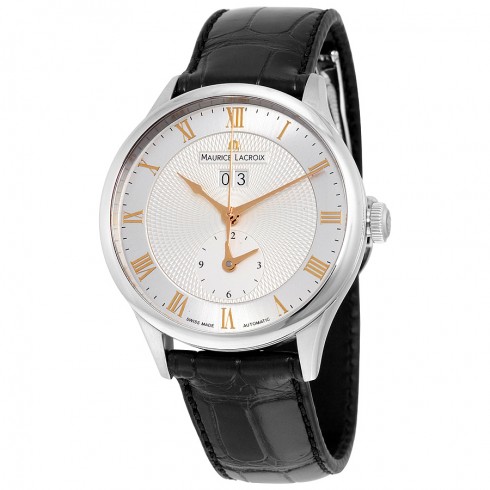 Maurice Lacroix Masterpiece Tradition Silver Dial Black Leather Men's Watch MP6707-SS001-111 watches