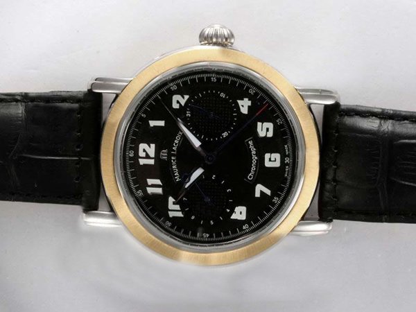 Maurice Lacroix Masterpiece Venus MP7038-WG101-120 Black Cow Leather Strap Round Midsize Watch watches