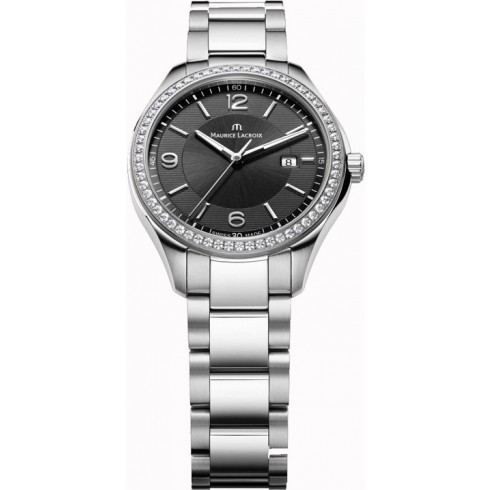 Maurice Lacroix Miros Black Dial Steel Diamond Ladies Watch MI1014-SD502-330 watches