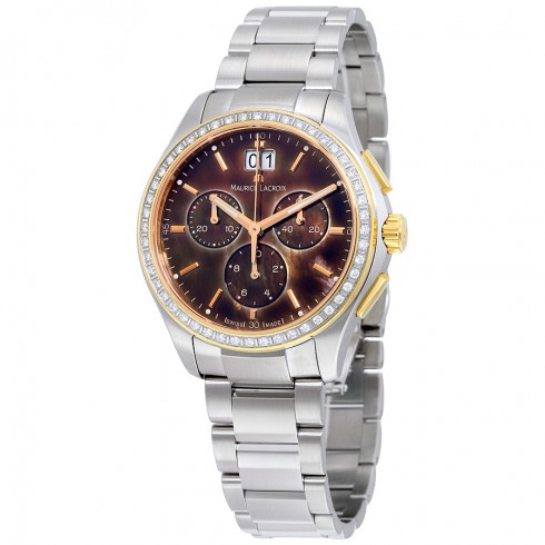 Maurice Lacroix Miros Chronograph Brown Mother Of Pearl Dial Ladies Watch Mi1057-pvp22-760 watches