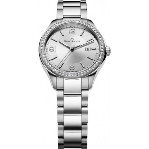 Maurice Lacroix Miros Date Diamond Silver Dial Stainless Steel Ladies Watch MI1014-SD502130 watches