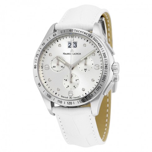 Maurice Lacroix Miros Silver Diamond Dial Chronograph Ladies Watch MI1057-SS001-150 watches