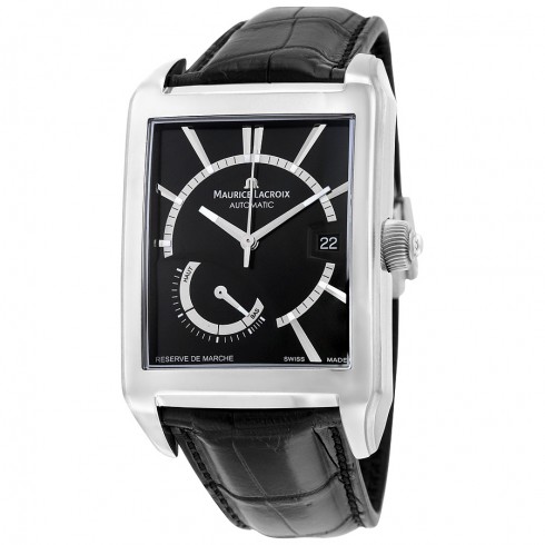 Maurice Lacroix Pontos Automatic Black Dial Black Leather Men's Watch PT6217-SS001-330 watches