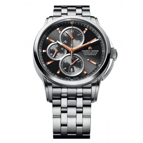 Maurice Lacroix Pontos Automatic Chronograph Black Dial Automatic Men's Stainless Steel Watch PT6188-SS002-332 watches