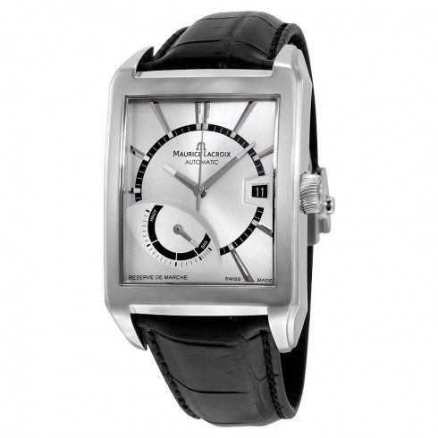 Maurice Lacroix Pontos Automatic Silver Dial Black Leather Men's Watch PT6217-SS001-130 watches
