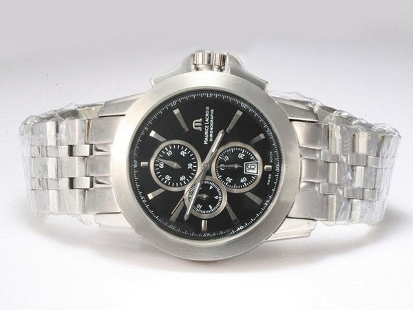 Maurice Lacroix Pontos Chronographe Valgranges PT6008-SS002-331 Black Dial Round Watch watches
