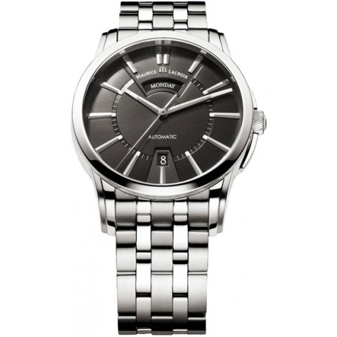 Maurice Lacroix Pontos Day Date Black Dial Stainless Steel Men's Watch PT6158-SS002-33E watches